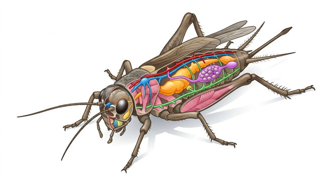 3D Isometric Insect Anatomy Illustration Vector for Entomology Biology Research Center