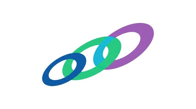 Interlocking colorful rings abstract design representing connection and unity concepts
