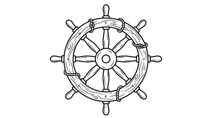 Nautical Ship Wheel Isolated © nanik