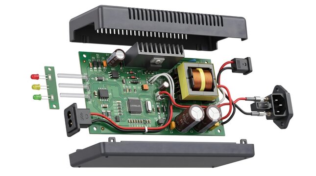 Exploded View of Battery Charger Internal Electronics