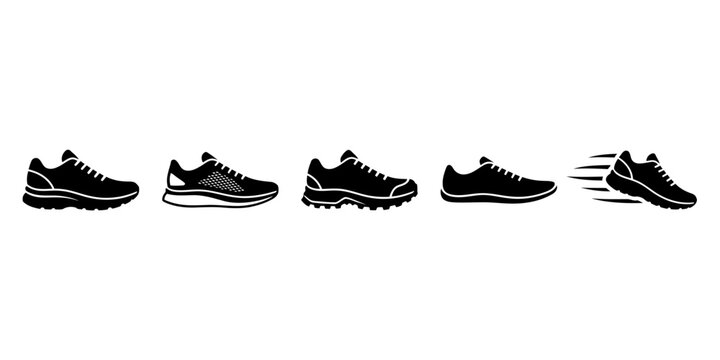 Black running shoes sequence animation