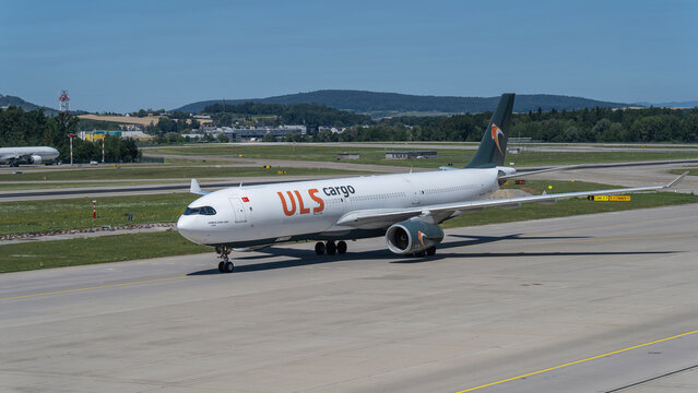 ULS Cargo Airbus A330 is taxiing at ZRH international airport