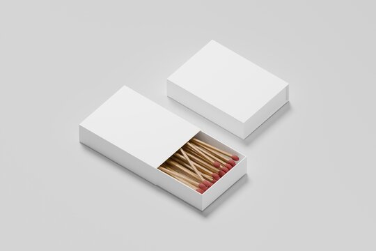 Blank White Matchbox Packaging Mockup