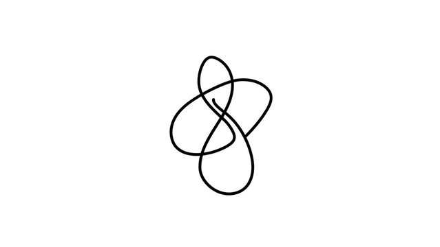 Elegant infinity knot symbol on white background.