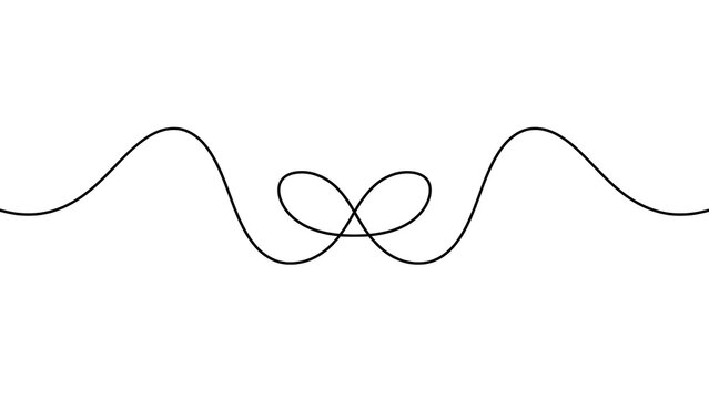 Elegant infinity symbol line art white background.