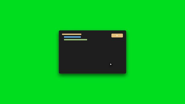 A minimalist black rectangular frame isolated against a vibrant green screen