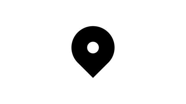 Animated Location Pin Drop and Bounce Motion Graphic Icon