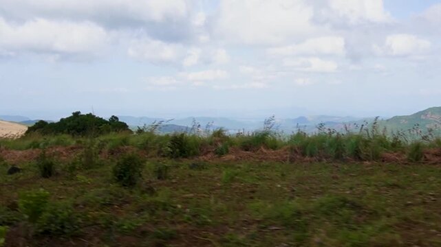 Scenic Mountain View During a Motorcycle Ride Through Beautiful Sri Lanka, 4K Travel Video