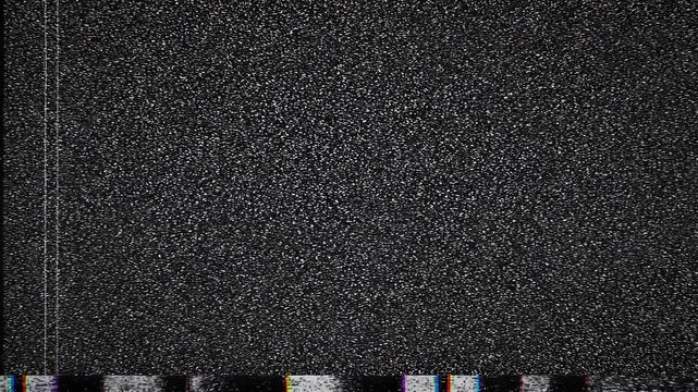 Looping texture dark grunge overlay low framerate stop motion concept. Abstract black and white television static noise with distorted interference and glitch effects