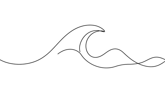 Elegant wave line art on white background.