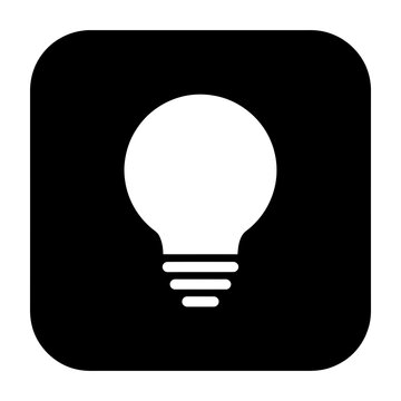 Lightbulb icon symbolizing idea and inspiration on black background