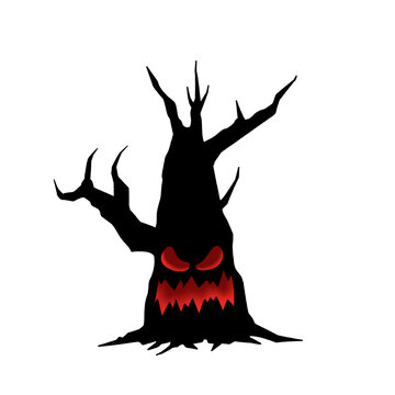 haunted tree spooky halloween silhouette transparent png