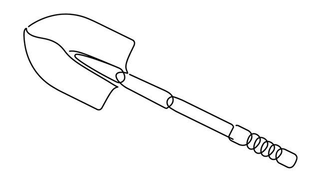 Hand drawn shovel illustration on white background.