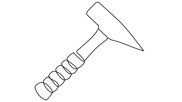 Hand drawn hammer illustration on white background.
