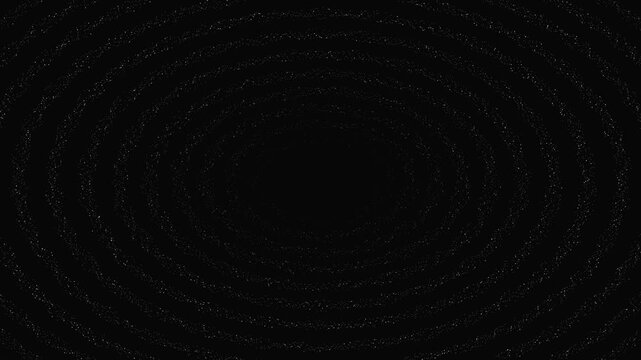 Minimalist abstract pattern of concentric white circles on a black background