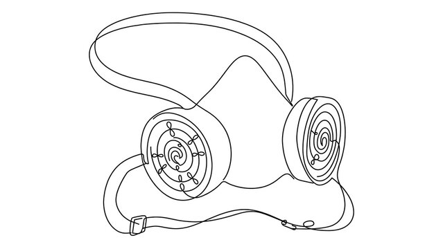 Gas mask illustration on white background.
