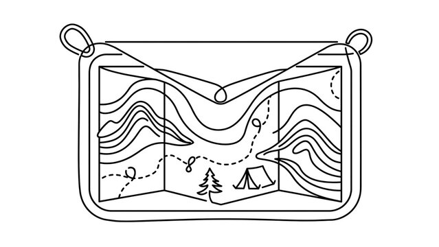 Hand drawn map illustration on white background.