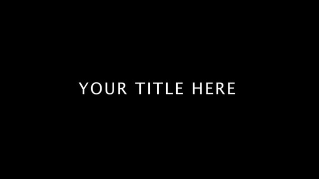 Black background with centered your title here text in white sans serif font white text centered text