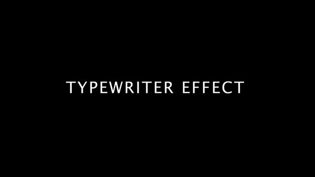 Minimalist black background with centered typewriter effect text in white sans serif font white text