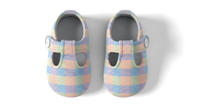 Colorful striped baby shoes with heart cutouts