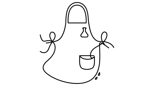 Hand drawn apron illustration on white background.