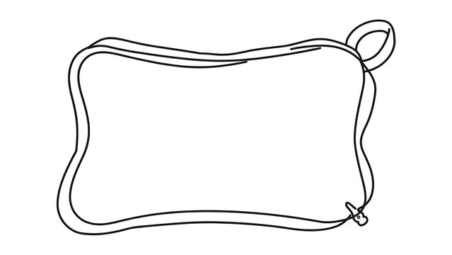 Hand drawn rope frame on white background.