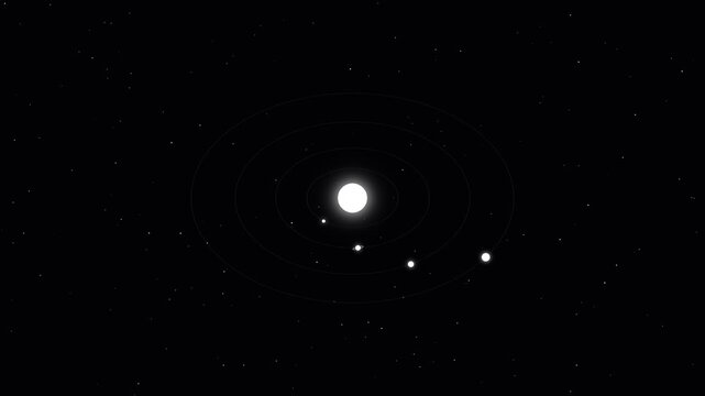 Minimalist representation of a planetary system orbiting a central star