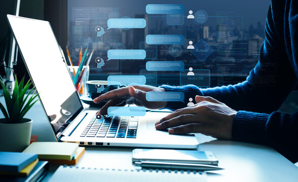 Programming work with ai automation.Software engineering concepts.Computer coding