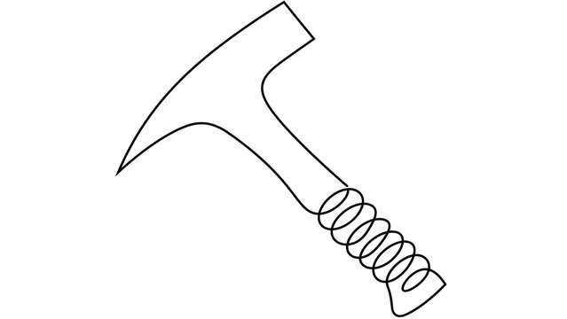 Hand drawn axe illustration on white background.