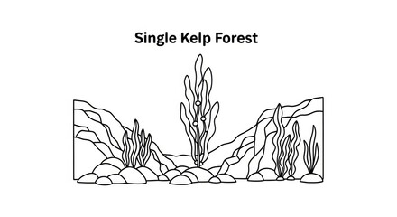Kelp Forest Underwater Seaweed Illustration. © Bak