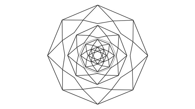 Geometric sacred geometry pattern white background.