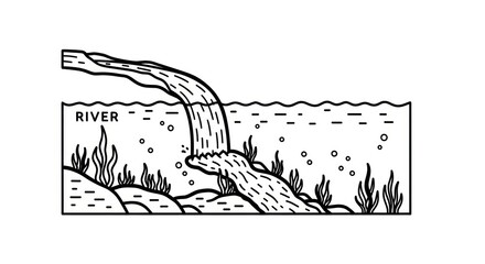 Obraz premium River flowing into water landscape.