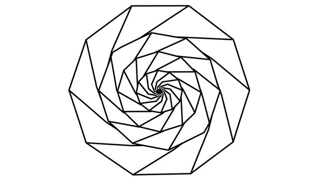 Geometric spiral pattern design white background.