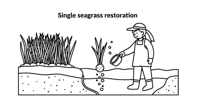 Seagrass restoration marine conservation effort.