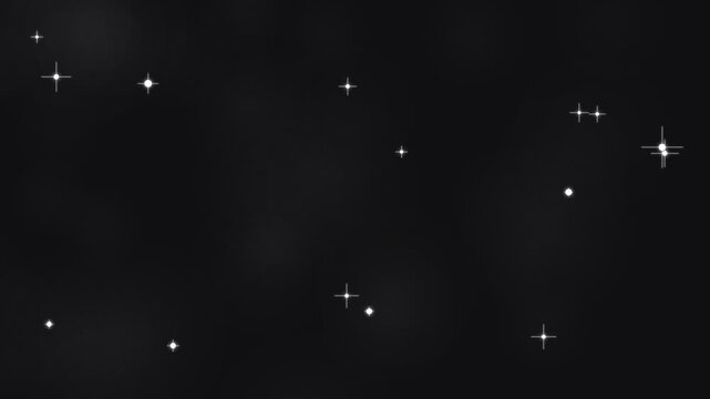 A minimalist black background featuring a scattering of radiant white stars