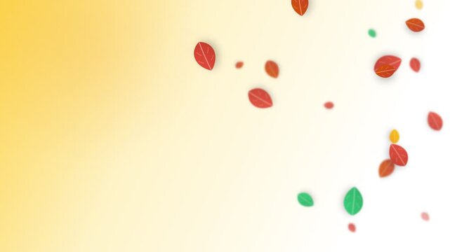 Minimalist composition of colorful autumn leaves on a soft gradient background