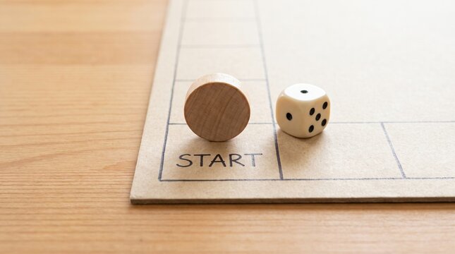 Back to Square One Concept, Wooden Token Returned to the Start Square