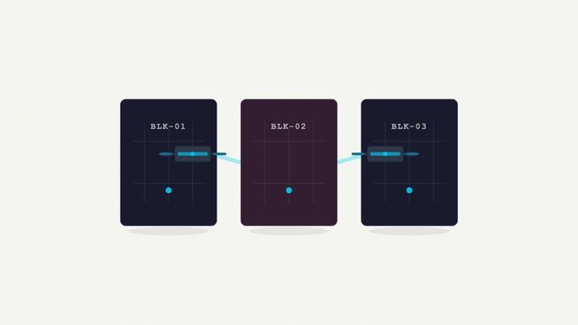 Three dark rectangles with labeled elr01, elr02, elr03 and connected by blue data link lines. Suitable for technology or networkrelated designs.