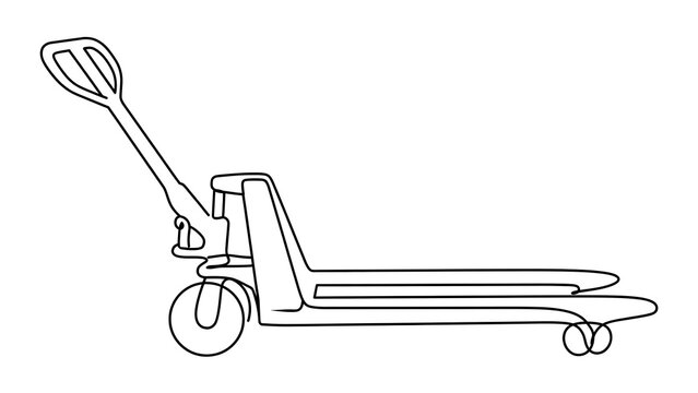 Hand pallet jack illustration on white background.