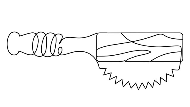 Hand saw tool illustration white background.