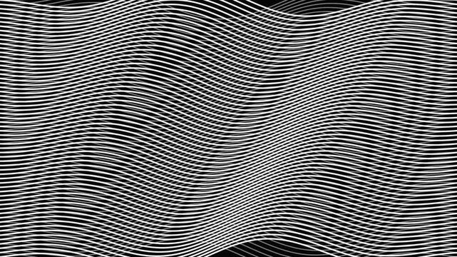 Abstract monochrome pattern featuring flowing wavy horizontal parallel lines