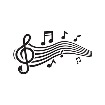 Abstract Musical Note Icon Illustration
