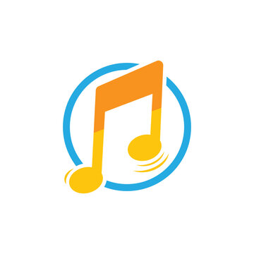 Abstract Musical Note Icon Illustration
