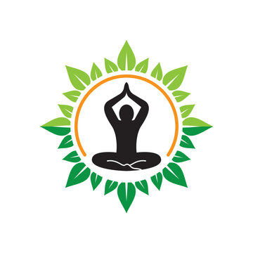Abstract Lotus Yoga Person Illustration