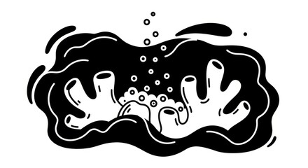 Obraz premium black and white hands in water.