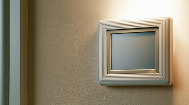 Extreme macro of the ridged guide surround of a biometric reader with soft natural light and generous copy space