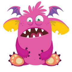 Obraz premium Cartoon cute Halloween monster creature for party decoration design