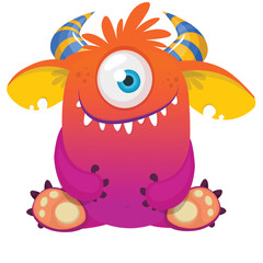 Naklejka premium Cartoon cute Halloween monster creature for party decoration design