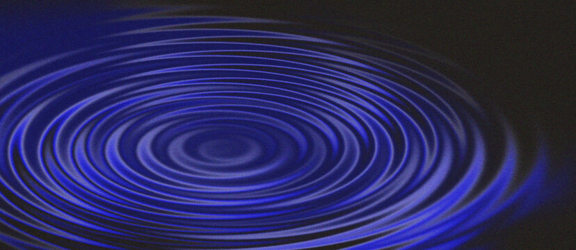 Abstract blue water ripple effect with radial wave texture on dark background for digital banners.
