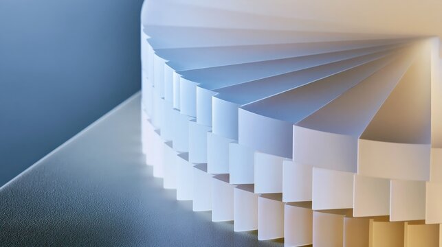 Tight macro of blank frosted acrylic pie segments stacked loosely together arranged simply with plenty of empty space for copy